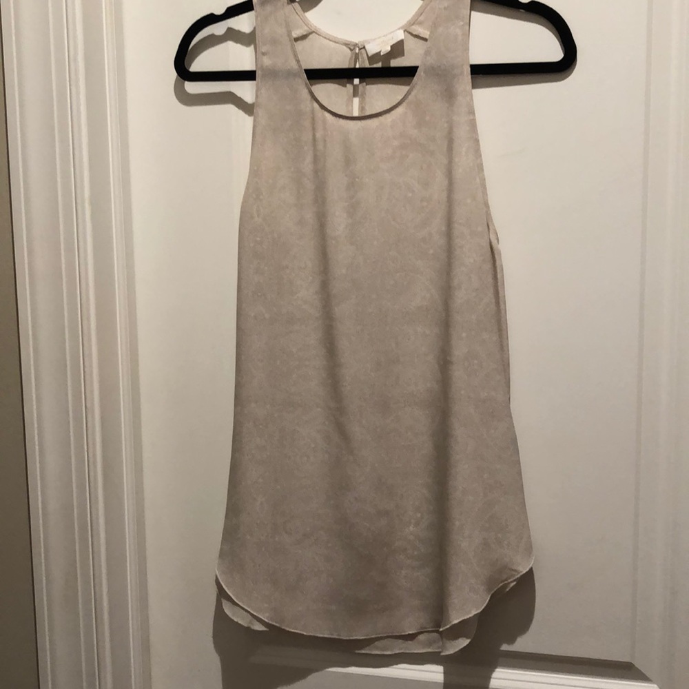 Wilfred Aritzia silk tank top M beige paisley